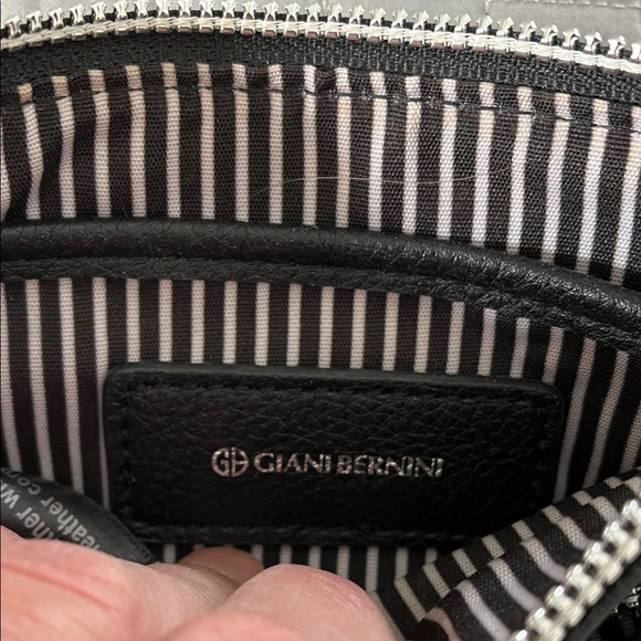 Giani Bernini Black and Silver Striped Interior Bag
